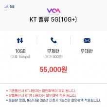 (KT 밸류컴) 	벨류 5G(10G+)